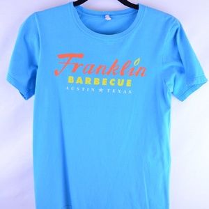 Franklin’s VTG Teal BBQ Graphic Tshirt size small